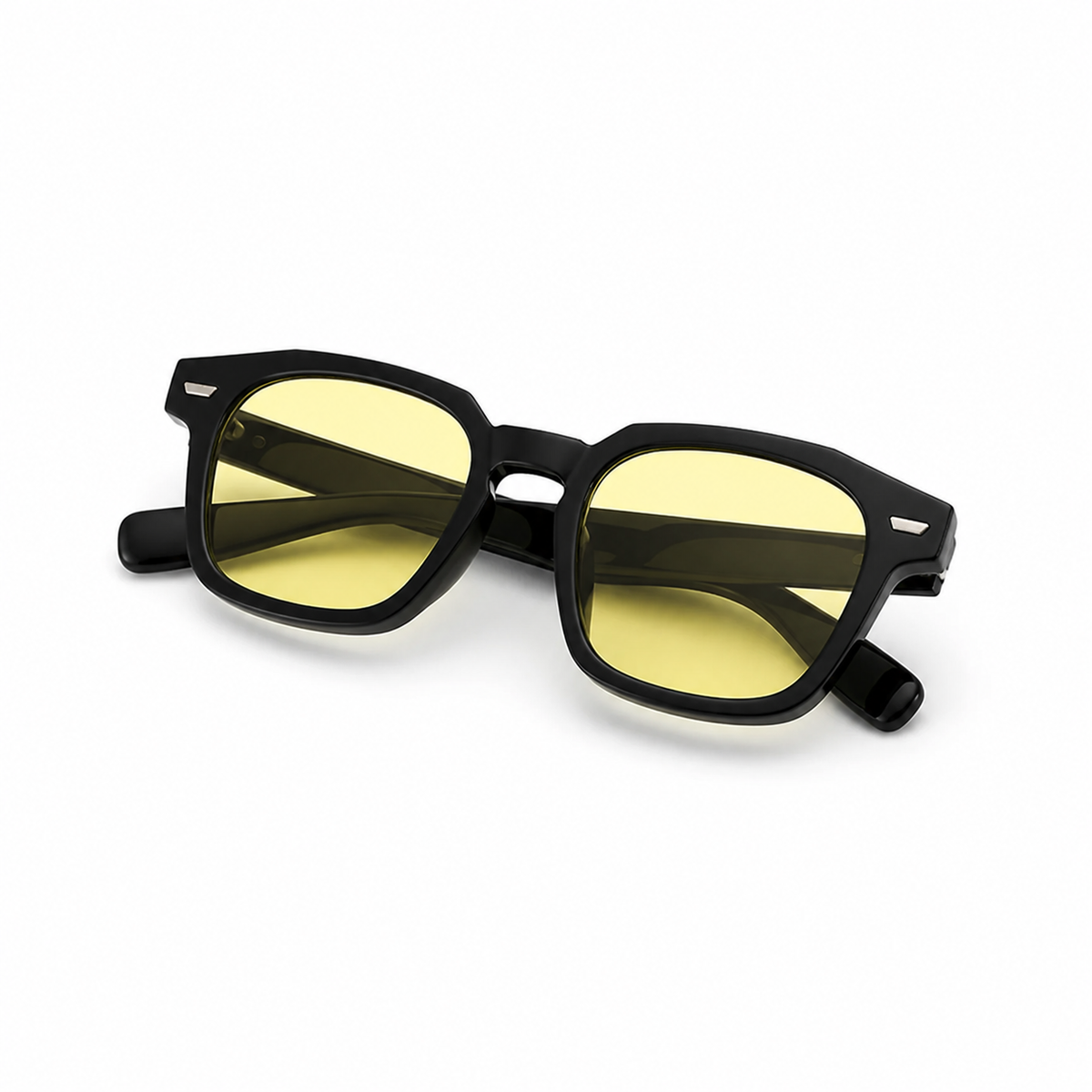 New York Negro con lentes amarillas - lente doblado en angulo