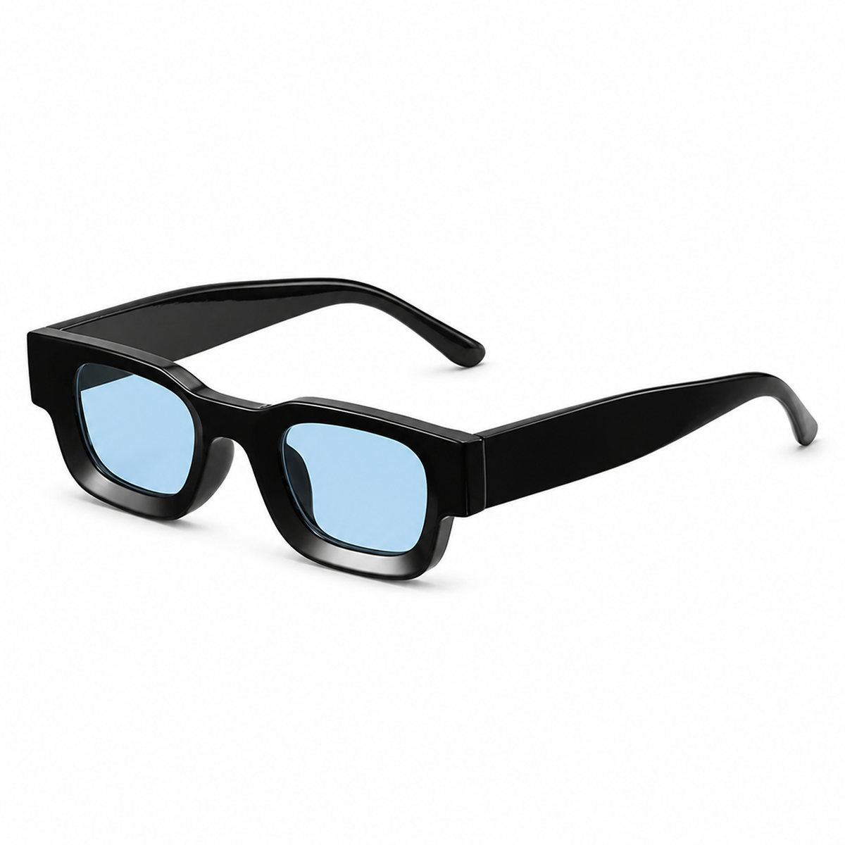Paris Negro con lentes azules - vista en angulo