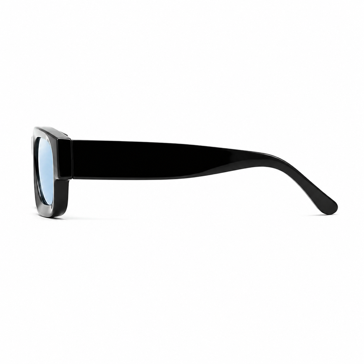 Paris Negro con lentes azules - vista lateral izquierda