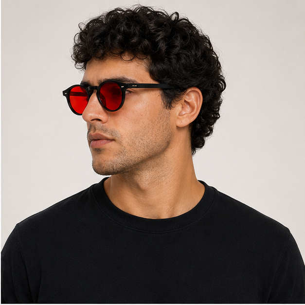 Altair Rojo Negro - modelo masculino en angulo