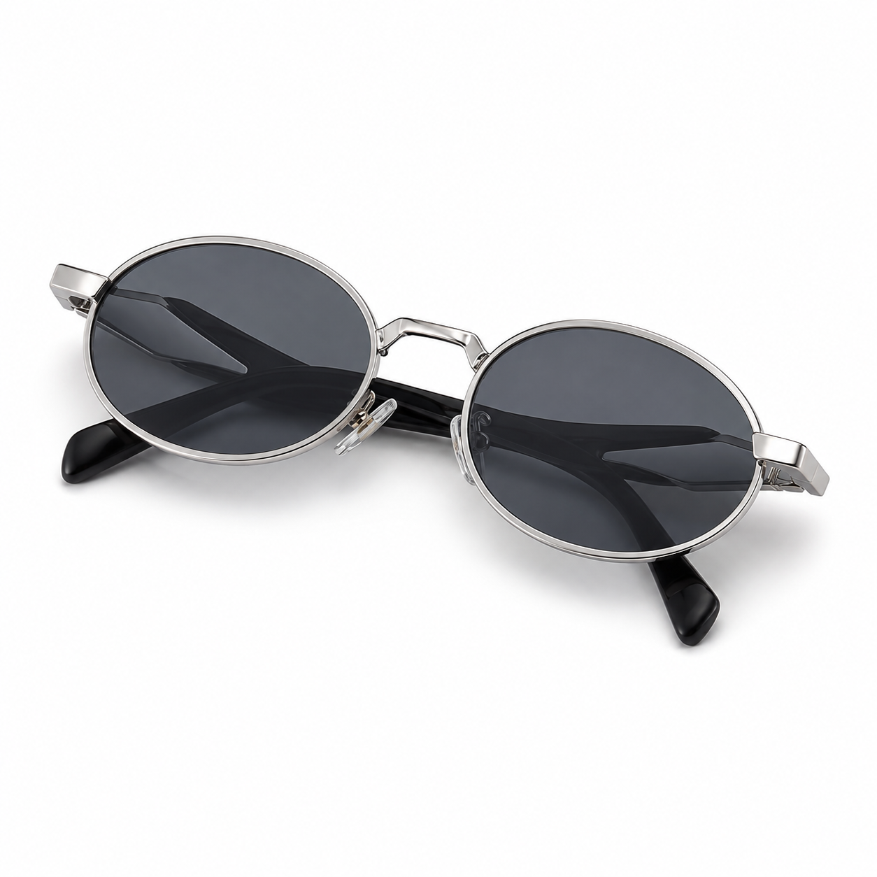 Aureum Plateado Negro - lente doblado en angulo