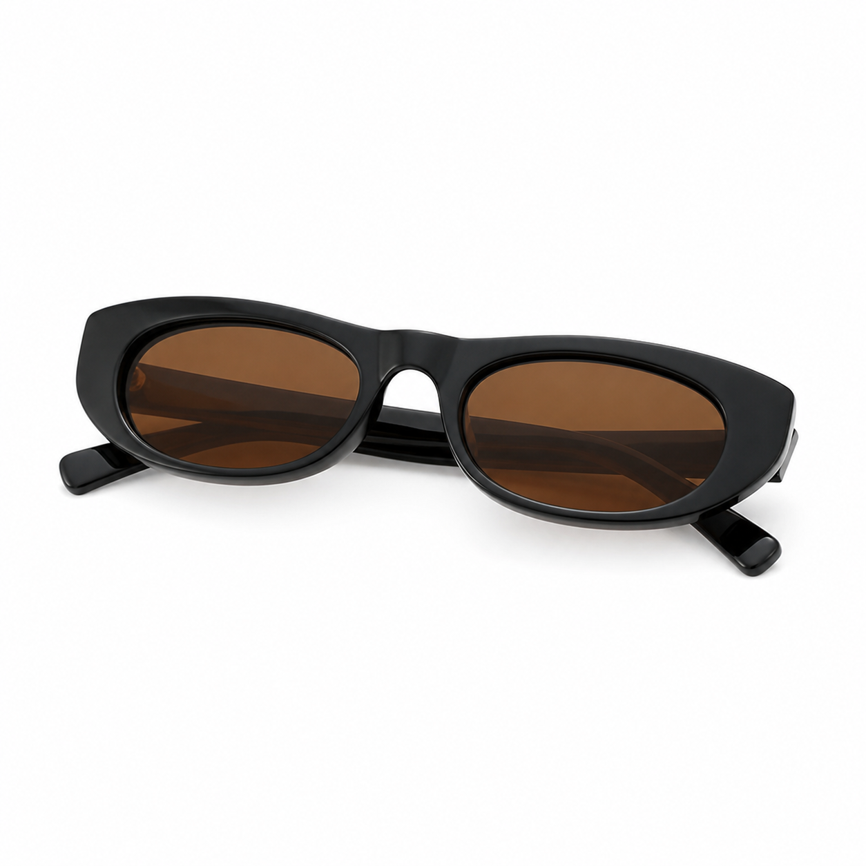 Capri Negro Marron - lente doblado en angulo