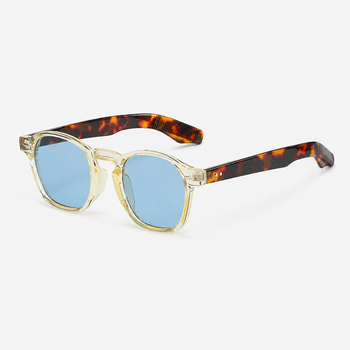 Embe Leopardo Champagne Azul - vista en angulo detalle