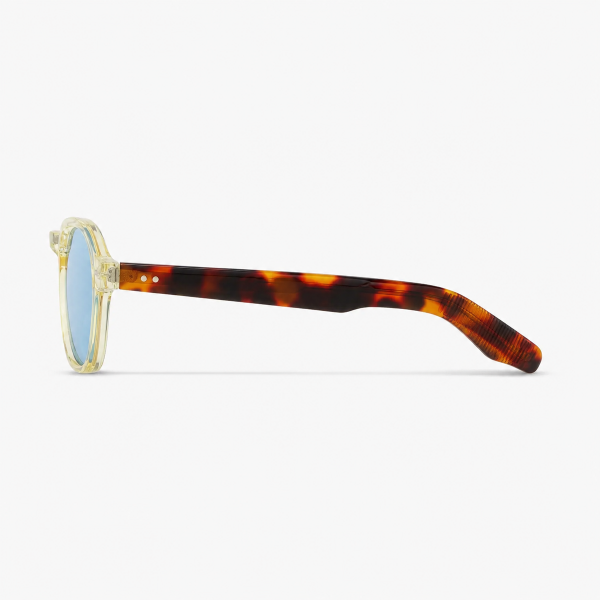 Embe Leopardo Champagne Azul - vista lateral detalle