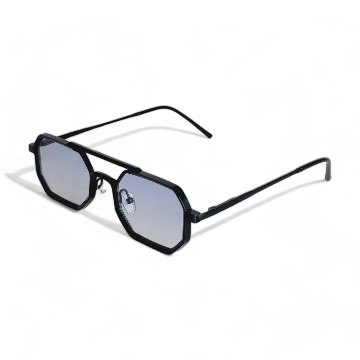 Munich Negro con lentes azul morado - vista en angulo