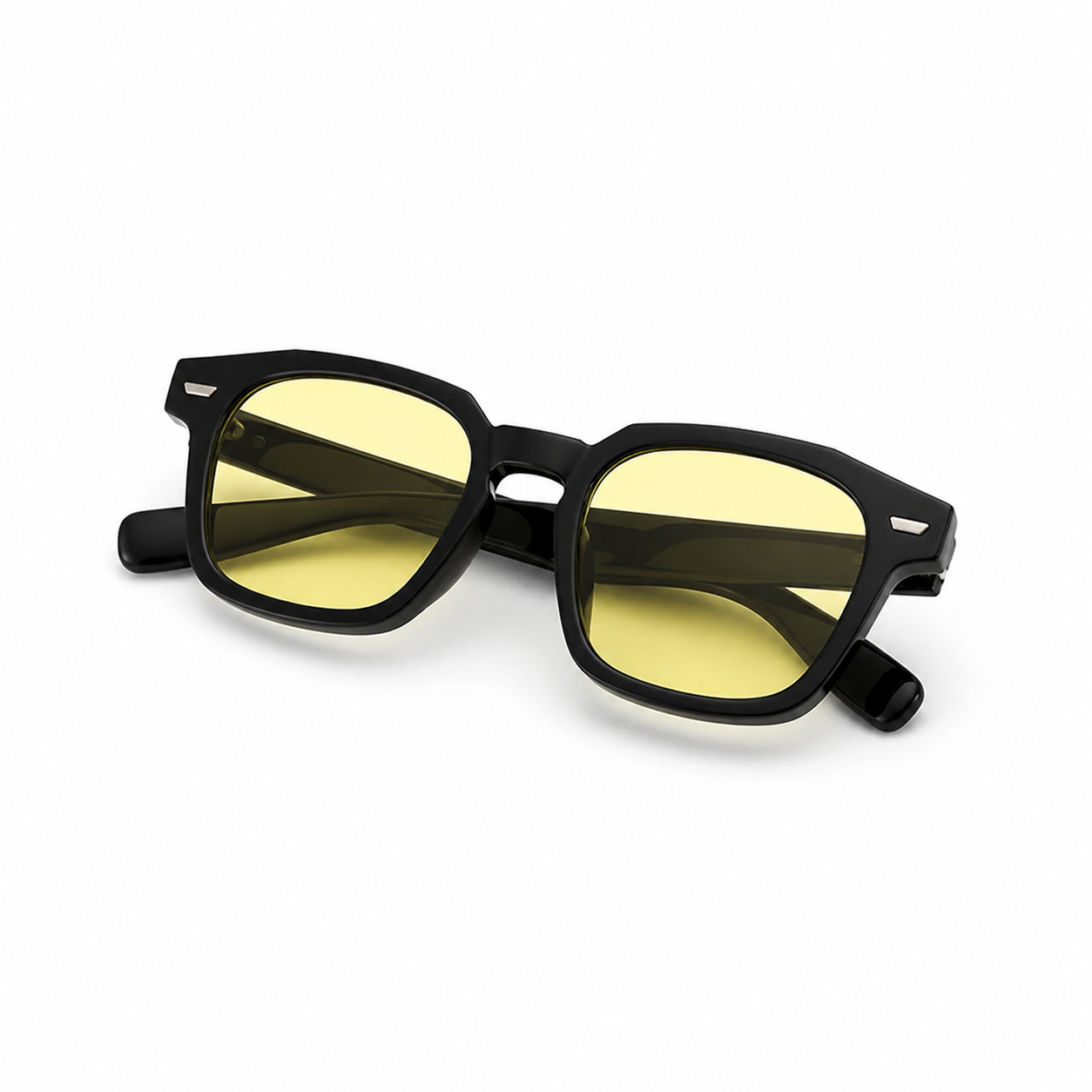 New York Negro con lentes amarillas - lente doblado en angulo