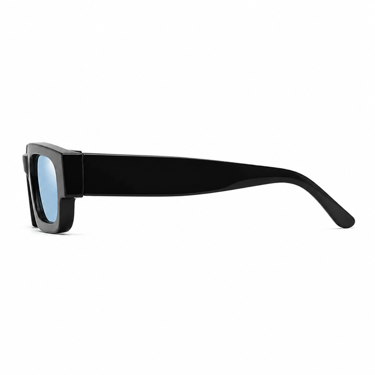 Paris Negro con lentes azules - vista lateral derecha
