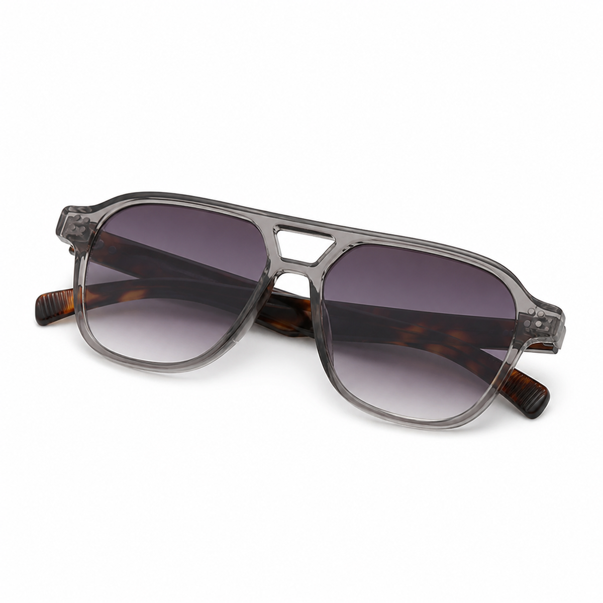 Samui Transparente Leopardo Gris - lente doblado en angulo