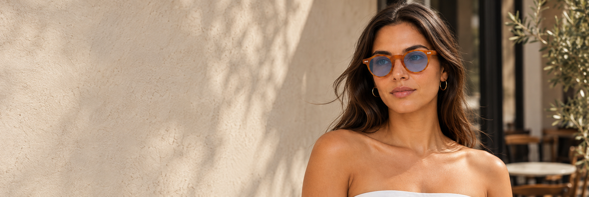 Modelo BLENS usando lentes de sol Monaco.