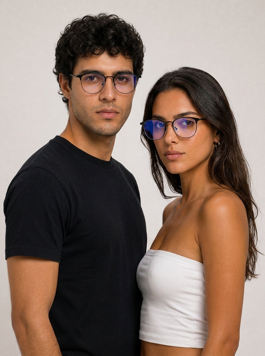 Puerto Varas - pareja de modelos con lentes para luz azul